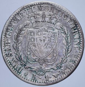 reverse: CARLO FELICE (1821-1831) 1 LIRA 1828 TORINO AG. 4,82 GR. qBB