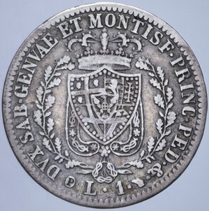 reverse: CARLO FELICE (1821-1831) 1 LIRA 1830 TORINO AG. 4,4,75 GR. qBB