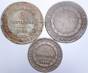reverse: CARLO FELICE (1821-1831) LOTTO 3 MONETE VARIE CONSERVAZIONI
