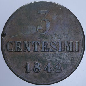 reverse: CARLO ALBERTO (1831-1849) 3 CENT. 1842 R 2,87 GR. qBB