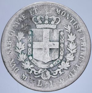 reverse: VITTORIO EMANUELE II (1849-1861) 1 LIRA 1860 MILANO NC AG. 4,68 GR. MB/MB+