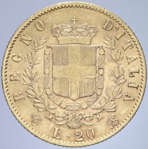 reverse: VITTORIO EMANUELE II (1861-1878) 20 LIRE 1870 TORINO RR AU. 6,45 GR. BB+