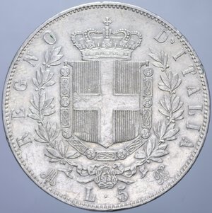 reverse: VITTORIO EMANUELE II (1861-1878) 5 LIRE 1871 MILANO AG. 24,91 GR. BB+