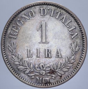 reverse: VITTORIO EMANUELE II (1861-1878) 1 LIRA 1863 MILANO VALORE NC AG. 4,98 GR. MB-BB/BB