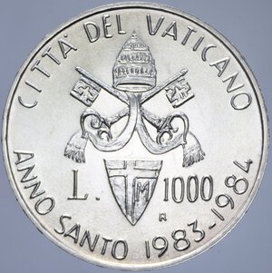 reverse: GIOVANNI PAOLO II 1000 LIRE 1984 ANNO SANTO AG. 14,61 GR. FDC