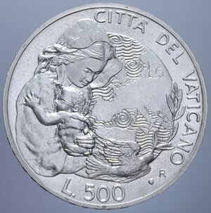 reverse: GIOVANNI PAOLO II 500 LIRE 1995 XVII ANNO INTERNAZIONALE DELLA DONNA AG. 11 GR .FDC