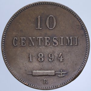 reverse: VECCHIA MONETAZIONE 10 CENT. 1894 9,66 GR. BB