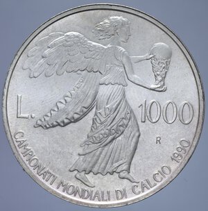 reverse: 1000 LIRE 1990 MONDIALE DI CALCIO ITALIA  90 AG. 14,6 GR. FDC 
