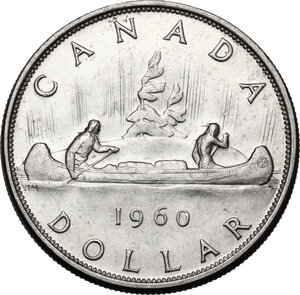 reverse: Canada.  Elizabeth II (1952- ). Dollar 1960