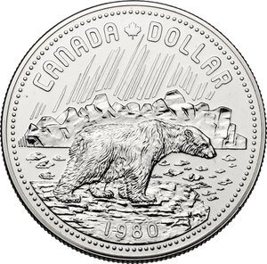 reverse: Canada.  Elizabeth II (1952- ). Dollar 1980