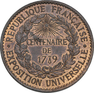 reverse: France. Medal for the Exposition Universelle (1889), commemorating the 100th anniversary of the French Revolution