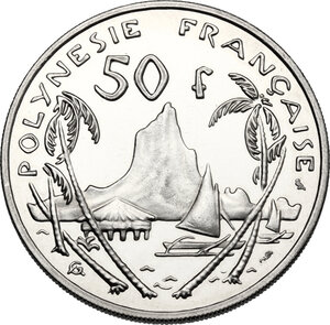 reverse: French Polynesia.  French overseas territories. . 50 Francs 1967 ESSAI