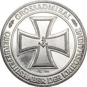 reverse: Germany.  Carl Donitz (1891-1980), Great Admiral for the German navy during World War II.. Medal 1981