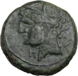 obverse: Uncertain mint.. AE 18.5 mm. Second Punic War, c. 220-215 BC