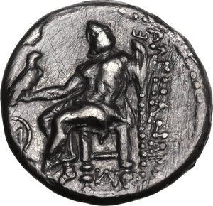 reverse: Kings of Macedon.  Antigonos I Monophtalmos as Strategos of Asia (320-305 BC).. AR Drachm in the name of Alexander III, Sardes mint