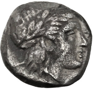 obverse: Lesbos, Mytilene. AR Diobol, c. 400-350 BC
