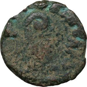 obverse: Judaea.  Pontius Pilate, Procurator (26-36 AD).. AE Prutah in the name of Tiberius, Jerusalem mint