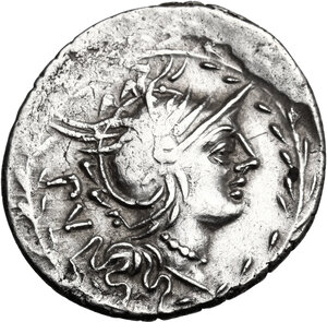 obverse: M. Lucilius Rufus. . AR Denarius, 101 BC