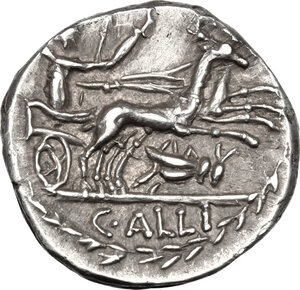 reverse: C. Allius Bala . AR Denarius, ca 92 B.C