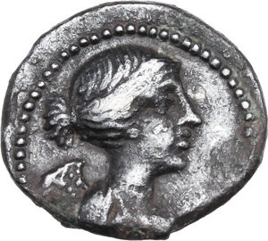 obverse: Q. Titius. AR Quinarius, 90 BC