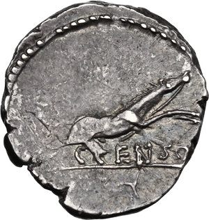 reverse: C. Censorinus.. AR Denarius, 88 BC