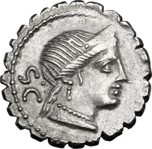 obverse: C. Naevius Balbus.. AR Denarius serratus, 79 BC