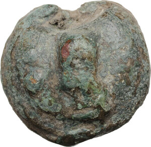 obverse: Northern Apulia, Luceria.  Heavy series.. AE Cast Biunx, c. 225-217 BC