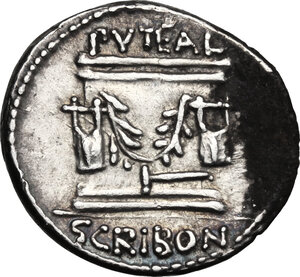 reverse: L. Scribonius Libo.. AR Denarius, 62 BC