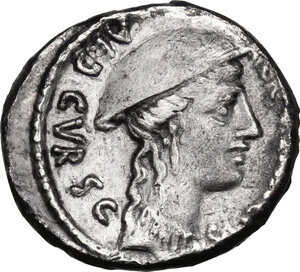 obverse: Cn. Plancius.. AR Denarius, 55 BC