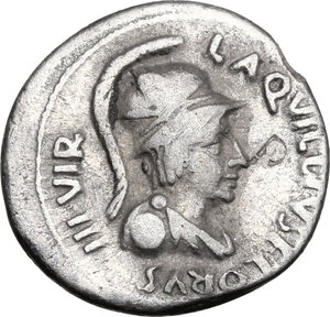 obverse: Augustus (27 BC - 14 AD)  . AR Denarius, Aquillius Florus moneyer, 18 BC