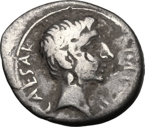 obverse: Augustus (27 B.C - 14 AD).. AR Quinarius, c. 29-27 BC