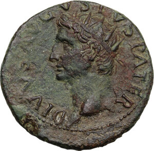 obverse: Augustus (27 BC - 14 AD).. AE As, struck under Tiberius, c. 22-30 AD