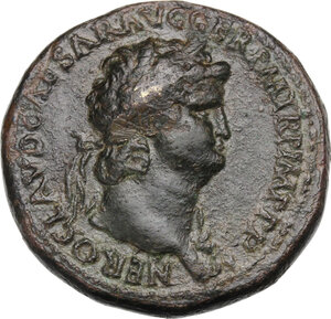 obverse: Nero (54-68).. AE Sestertius, c. 65 AD