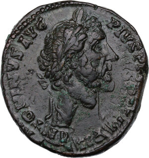 obverse: Antoninus Pius (138-161).. AE Sestertius, 155-156 AD