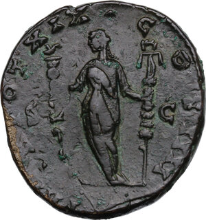 reverse: Antoninus Pius (138-161).. AE Sestertius, 155-156 AD