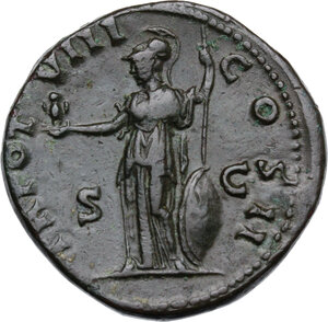 reverse: Marcus Aurelius as Caesar (139-161).. AE Sestertius, 153-154 AD