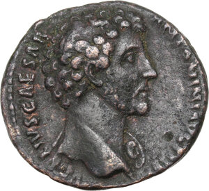 obverse: Marcus Aurelius as Caesar (139-161).. AE As, 148-149 AD