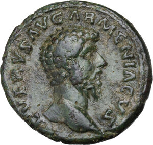 obverse: Lucius Verus (161-169).. AE As, 163-164 AD