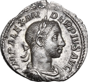 obverse: Severus Alexander (222-235 AD).. AR Denarius, 231 AD