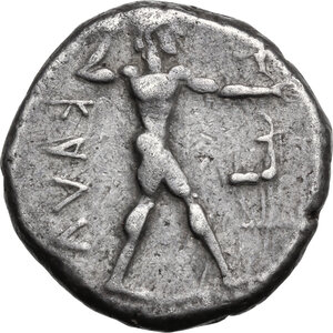 reverse: Bruttium, Kaulonia. AR Nomos, c. 450 BC