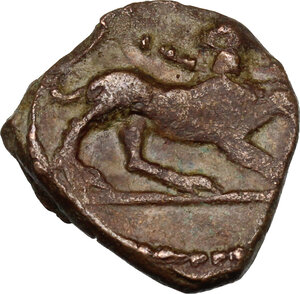 reverse: Greek Italy, uncertain mint.  Capua(?) . AE 17 mm. Late 90s-early 80s BC