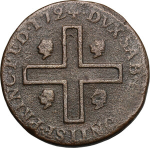reverse: Vittorio Amedeo II (1718-1730). Monetazione per la Sardegna. Tre cagliaresi 1724, Torino