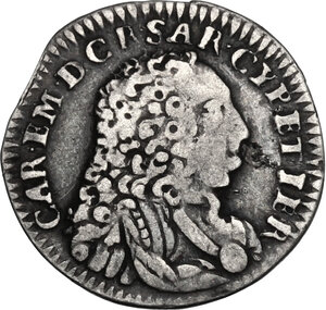 obverse: Carlo Emanuele III (1730-1773). Monetazione per la Sardegna. 1/2 Reale vecchio 1732, Torino
