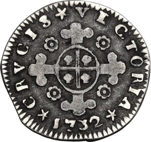 reverse: Carlo Emanuele III (1730-1773). Monetazione per la Sardegna. 1/2 Reale vecchio 1732, Torino