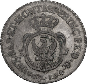 reverse: Carlo Emanuele III (1730-1773).. Soldi 7,6 1755, Torino