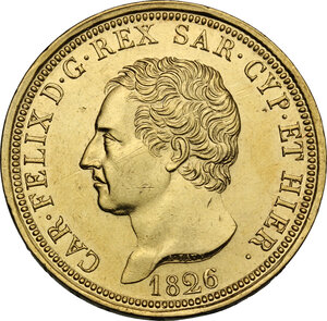 obverse: Carlo Felice (1821-1831). 80 lire 1826 Torino