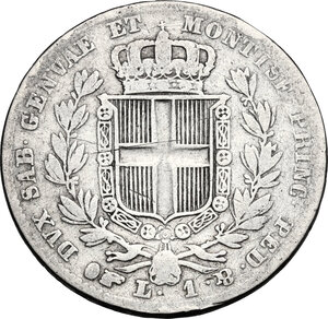 reverse: Carlo Alberto (1831-1849).. Lira 1831 Torino