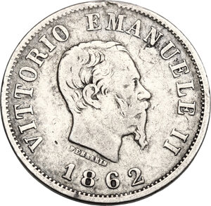 obverse: Vittorio Emanuele II  (1861-1878).. 50 Centesimi 1862 Napoli