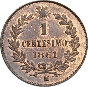 reverse: Vittorio Emanuele II  (1861-1878).. Centesimo 1861 Milano