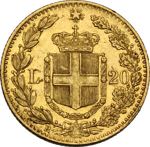 reverse: Umberto I (1878-1900). 20 Lire 1881